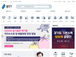 용인시청 대표 홈페이지 인증 화면